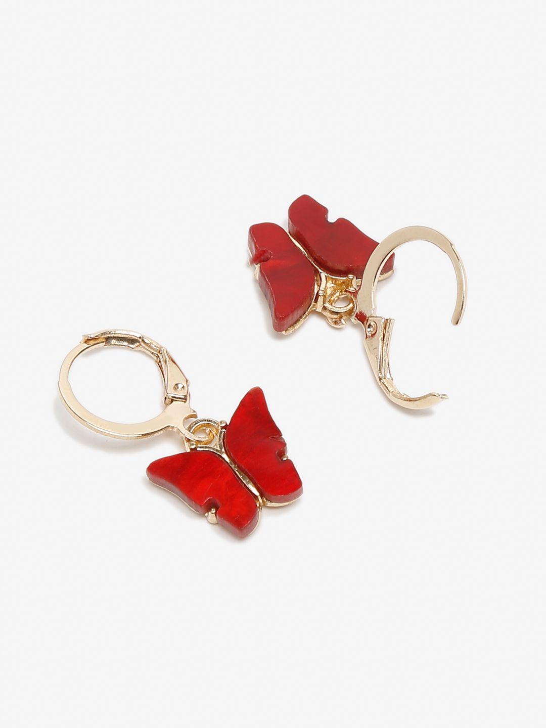YouBella By Youbella Gold-Plated Red Butterfly Shaped Jewellery Set